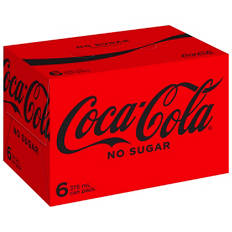 Coca-Cola Zero Sugar Soft Drink Multipack 6x375mL.