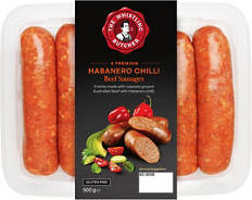 Habanero Chilli Beef Sausages 500g