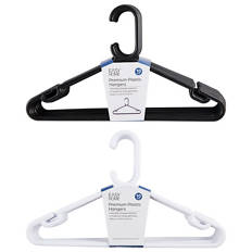 Assorted Premium Plastic Hangers 10 Pack