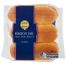 Brioche Hot Dog Rolls 6 Pack 270g
