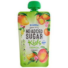 Greek Style No Added Sugar Tropical Yogurt Pouch 110g