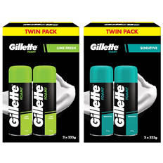 Gillette Shaving Foam Value Twin Pack 333g - Sensitive