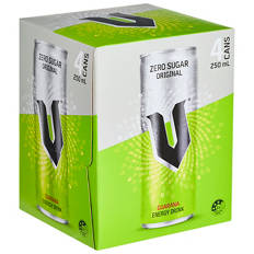 Zero Sugar Energy Drink 4 Pack 250ml