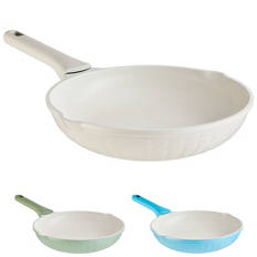 Assorted Ceramic Frying Pan with Spouts 28cm