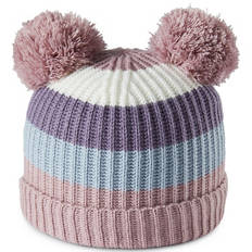 Children's Knitted Beanie with Two Pom Poms