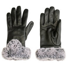 Women's Leather Fur Gloves