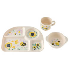 Children's Bees Dinner Set or Nesting Containers 3 Piece
