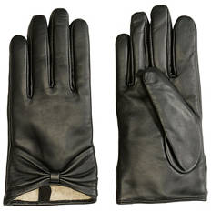 Women's Leather Bow Gloves