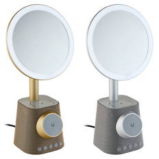 Speaker with LED Mirror and Wireless Charging