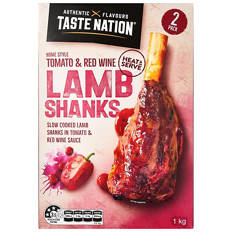 Lamb Shanks in Tomato & Red Wine Sauce 2 Pack 1kg