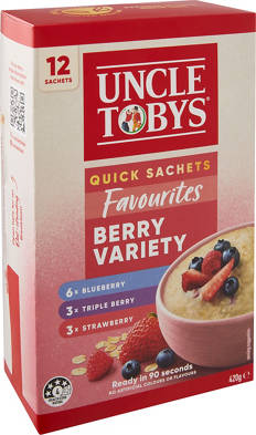 Quick Oat Sachets Berry Variety 12 Pack 420g