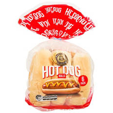 Hot Dog Rolls 6 Pack 450g