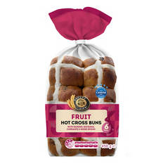 Fruit Hot Cross Buns 6 Pack 450g