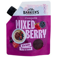 Mixed Berry Fruit Compote Pouches 300g
