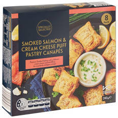 Smoked Salmon & Cream Cheese Puff Pastry Canapes 240g