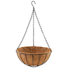 Hanging Basket with Coco Fibre, 14 Inch Hanging Basket, Scallop