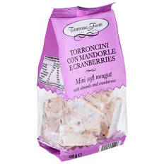 Torroncini Con Mandorle Mini Soft Nougat Almonds and Cranberries 130g