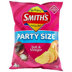 Salt & Vinegar Crinkle Cut Chips Party Bag 380g
