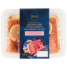 Fresh Marinated Tasmanian Salmon Side with Citrus & Cranberry Glaze 500g