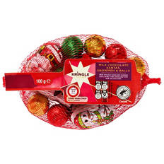 Milk Chocolate Santas, Snowmen and Balls Novelty Nets 100g