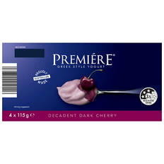 Dark Cherry Greek Style Yogurt 4 Pack 115g