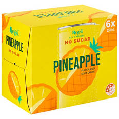 Pineapple Flavoured Soft Drink No Sugar 6 Pack 250ml