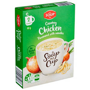 Soup in a Cup Chicken Flavoured with Noodles 2 Pack 60g