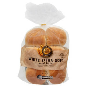 White Extra Soft Bread Rolls 6 Pack 450g