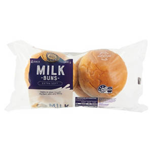 Milk Buns 4 Pack 300g