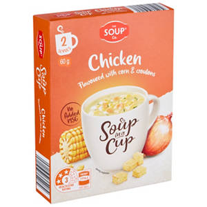 Soup in a Cup Chicken Flavoured with Corn and Croutons 2 Pack 60g