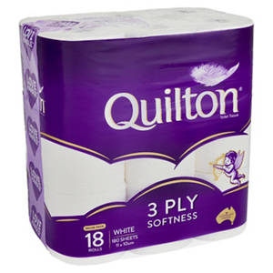 3 Ply White Toilet Tissue 18 Pack