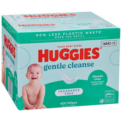 HUGGIES Baby Wipes Fragrance Free 400 Pack