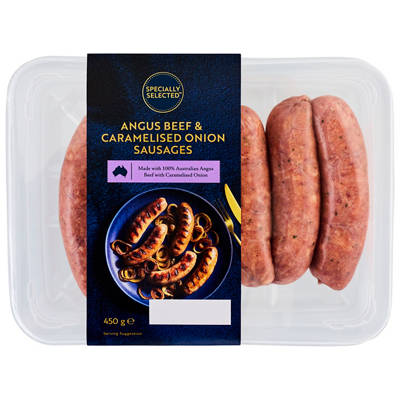 SPECIALLY SELECTED Angus Beef & Caramelised Onion Sausages 450g