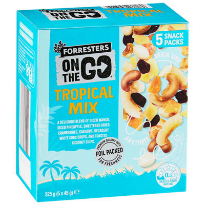FORRESTERS ON THE GO Premium Tropical Mix 225g