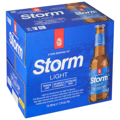 STORM BREWING CO Light Beer 12 Pack 330ml