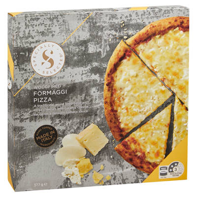 SPECIALLY SELECTED Woodfired Formaggi Pizza 377g