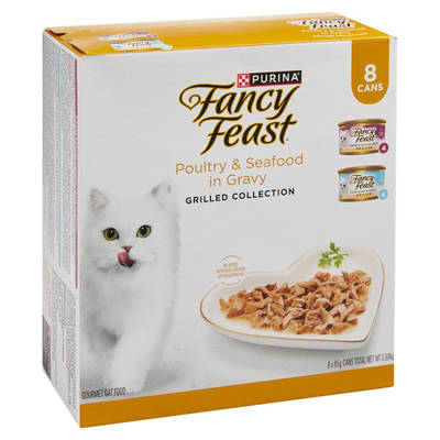 Cat Food Grilled Collection Poulty & Seafood in Gravy 8 Pack 85g