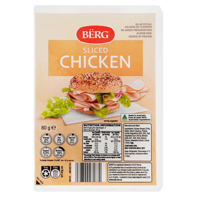 BERG Chicken Sliced 80g