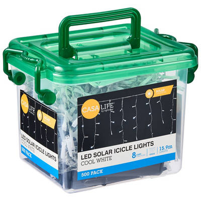 CASALIFE Solar or Low Voltage LED Icicle Lights 500 Pack