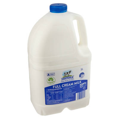 FARMDALE Full Cream Milk 3L