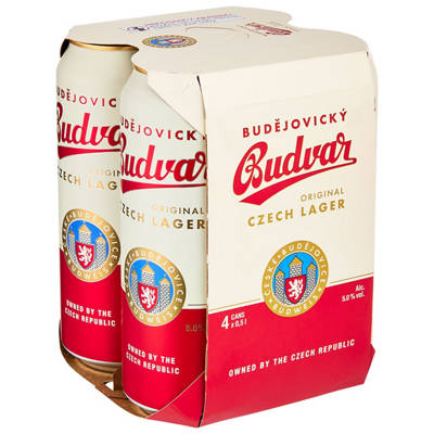 BUDEJOVICKY BUDVAR Original Czech Lager 4 Pack