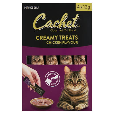 CACHET Assorted Creamy Cat Treats 4 Pack 48g