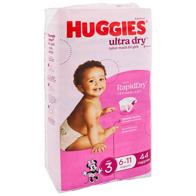 HUGGIES Crawler Nappies 44 Pack Girls