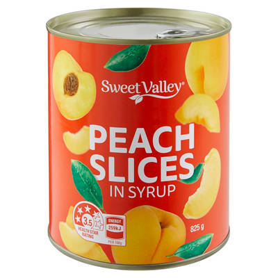 SWEET VALLEY Peach Slices In Syrup 825g