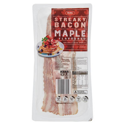Streaky Bacon Maple Flavoured 200g