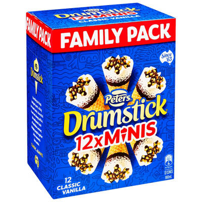 PETERS Drumstick Minis Classic Vanilla 12pk 980ml