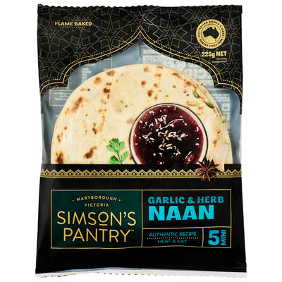 SIMSON'S PANTRY Mini Garlic Naan 5 Pack