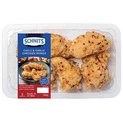 SCHNITS FINE FOODS Chilli & Garlic Chicken Wings 500g