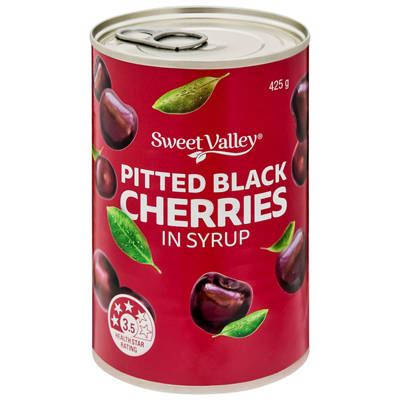 SWEET VALLEY Pitted Black Cherries in Syrup 425g
