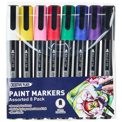 CREATIVE PLACE Acrylic Paint Markers 8 Pack